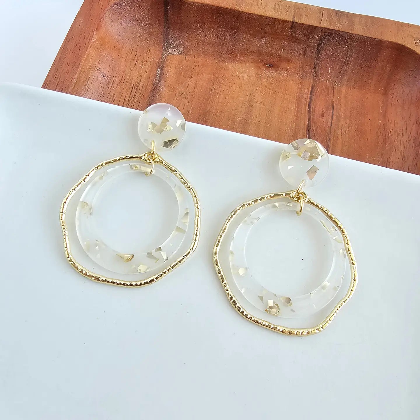 Georgia Gold Flake Earrings