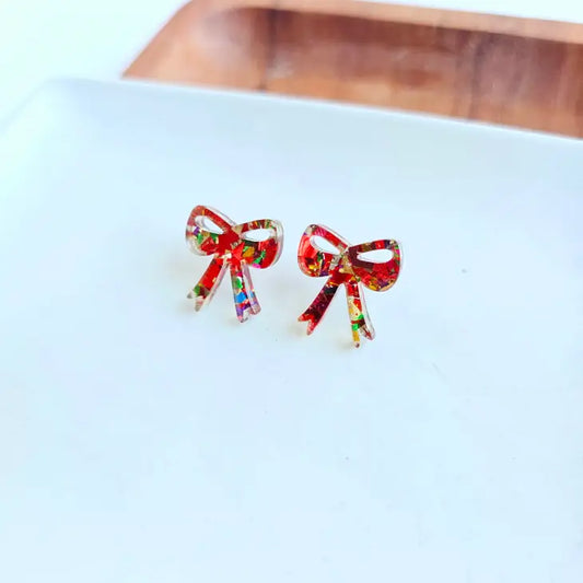 Sparkle Stud Bow Earring