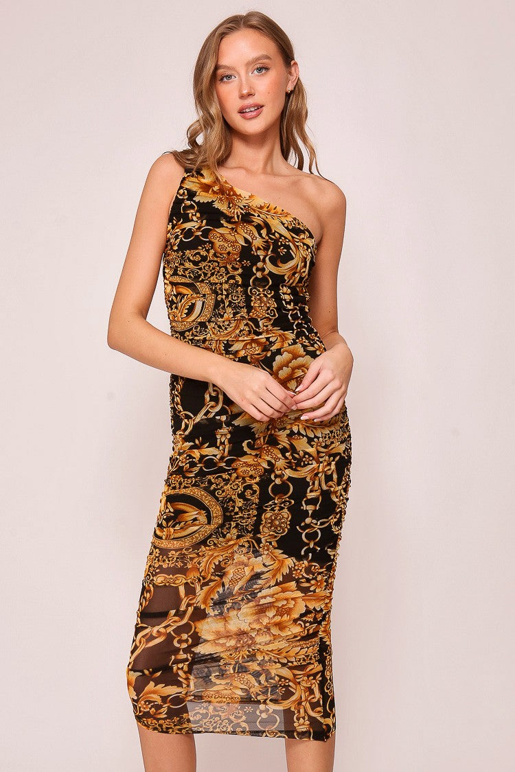 Virginia One Shoulder Midi