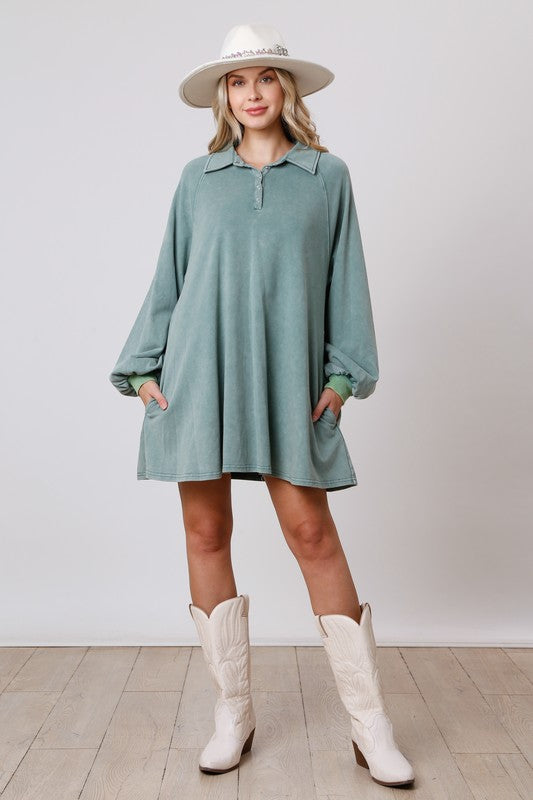 Sage Long Sleeve knit Dress