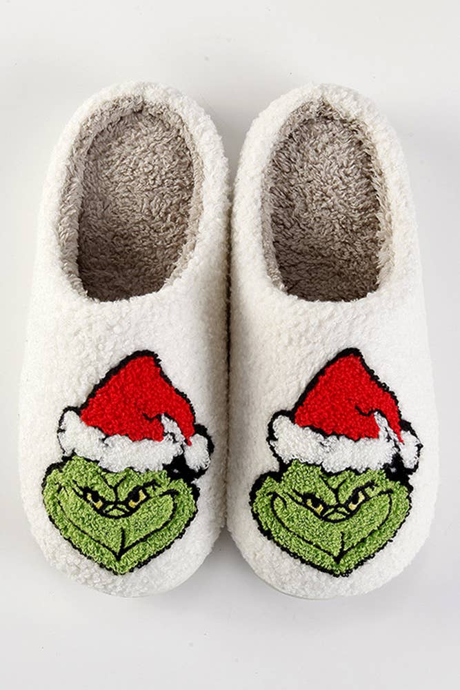 Christmas  Fleece Cozy Slipper-GRINCH