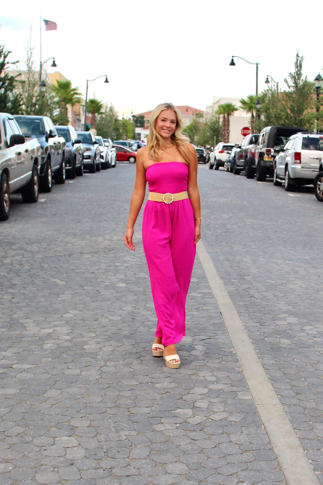 Meredith Magenta Sleeveless jumpsuit