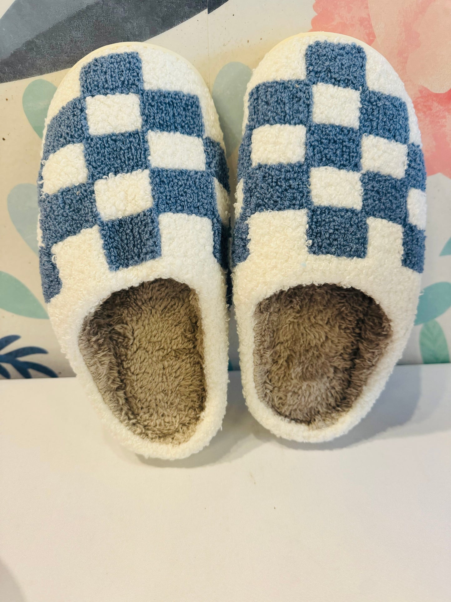 Sky Blue and White slippers