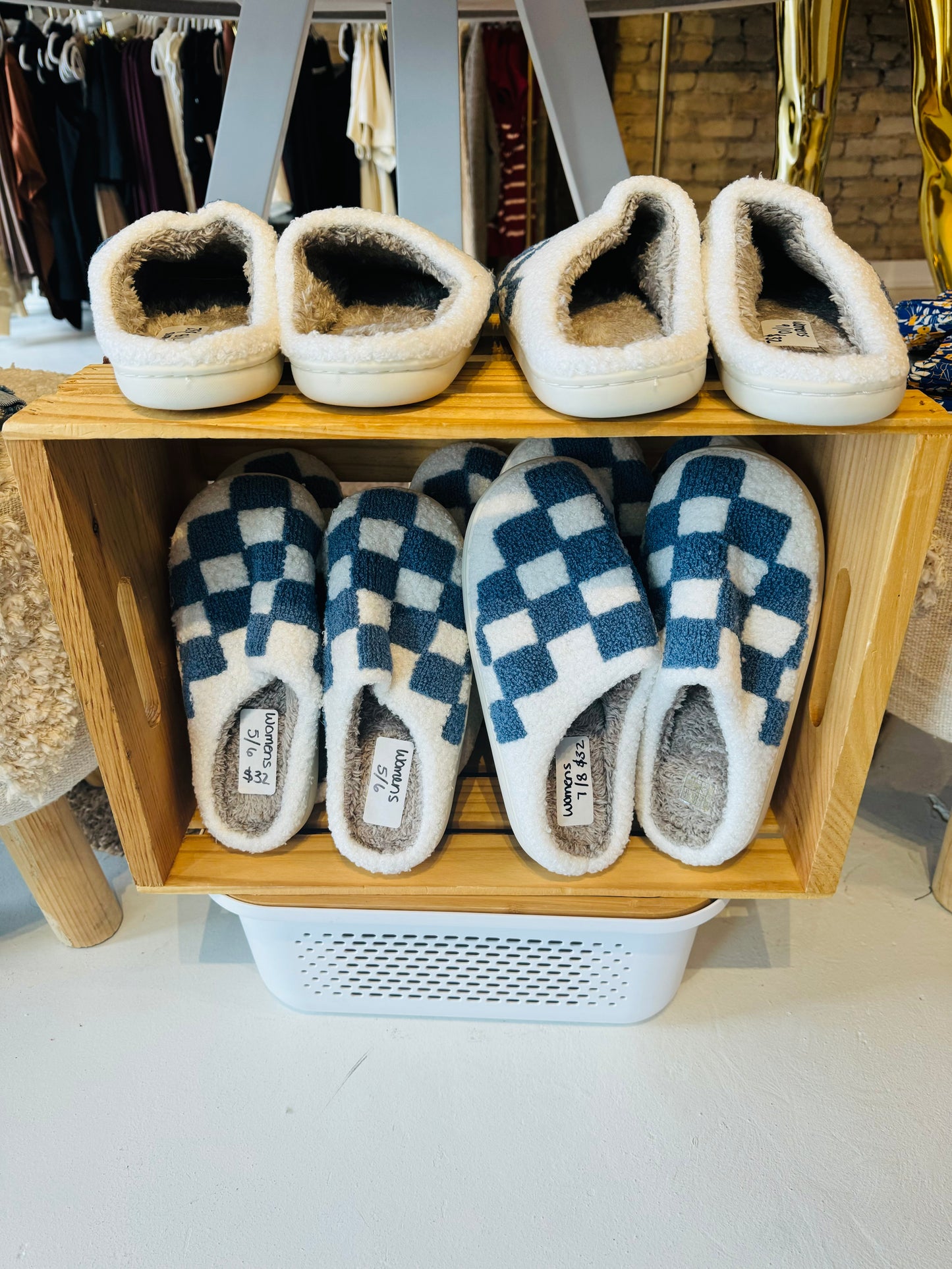 Sky Blue and White slippers