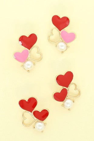 Heart Trio Earrings