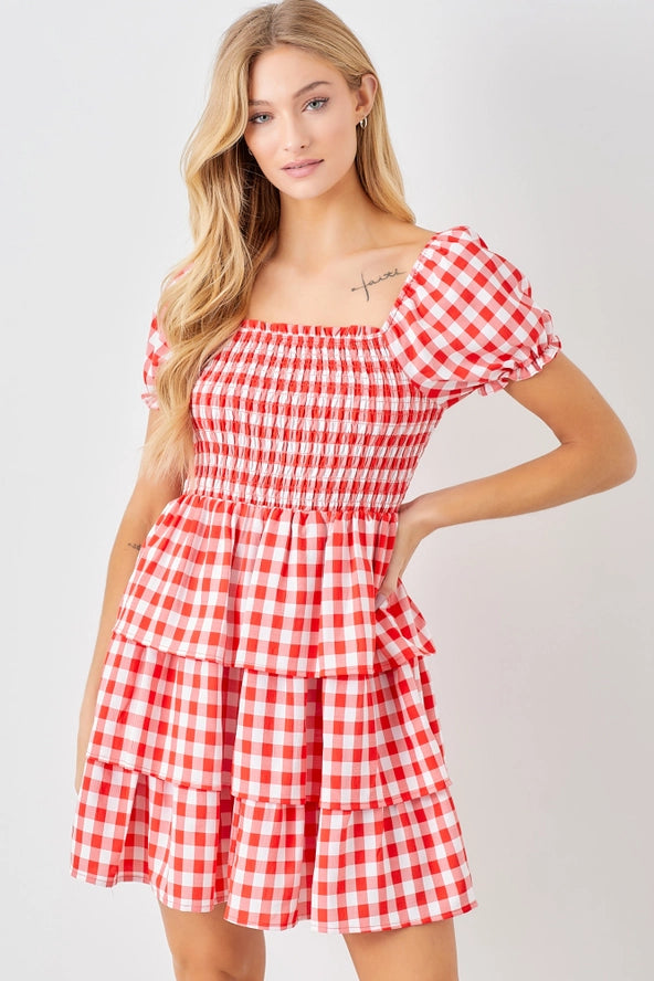 Lizzy Gingham Mini Dress