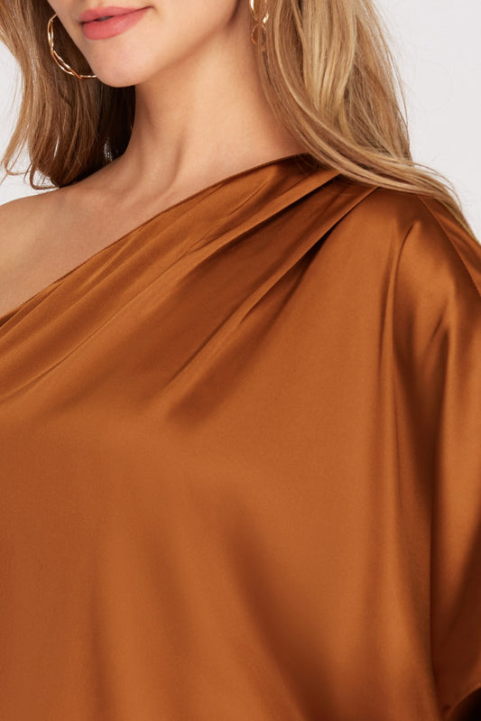 Audrey One Shoulder Satin Top